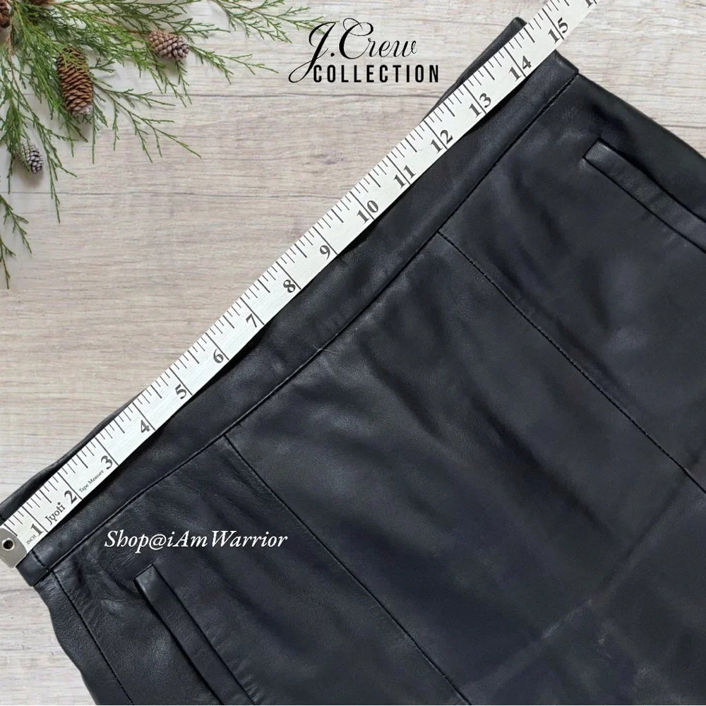 J.Crew Collection genuine leather a-line midi-skirt *shop@iamwarrior
